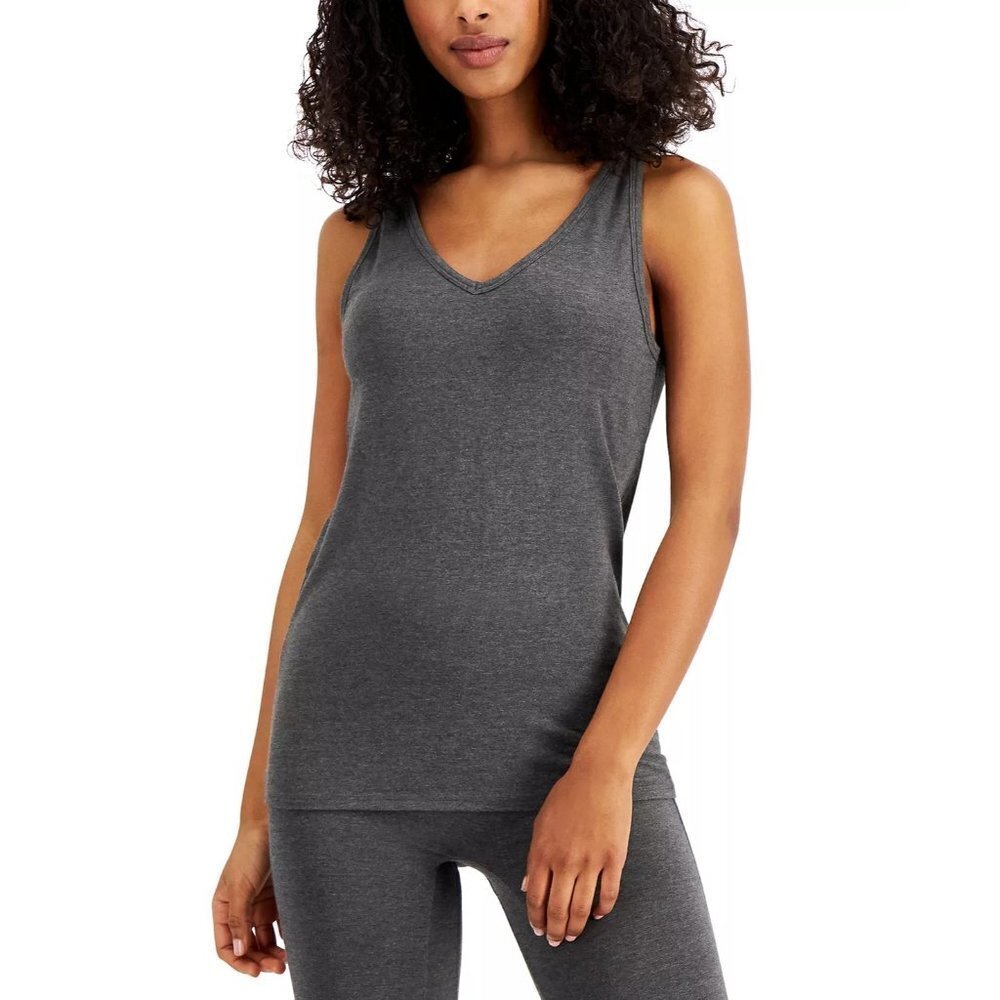 Alfani Womens Medium Ultra Soft Modal Sleep Pajama Tank Top Charcoal Gray 1844